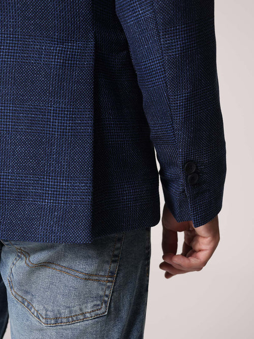 Giacca principe di Galles|Colore:Indaco
