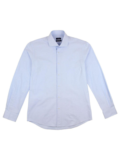 Camicia in cotone tinta unita|Colore:Azzurro