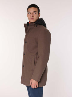 Cappotto con pettorina|Colore:Fango