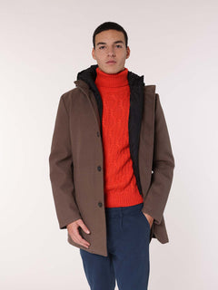Cappotto con pettorina|Colore:Fango