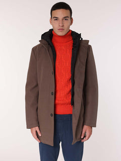 Cappotto con pettorina|Colore:Fango