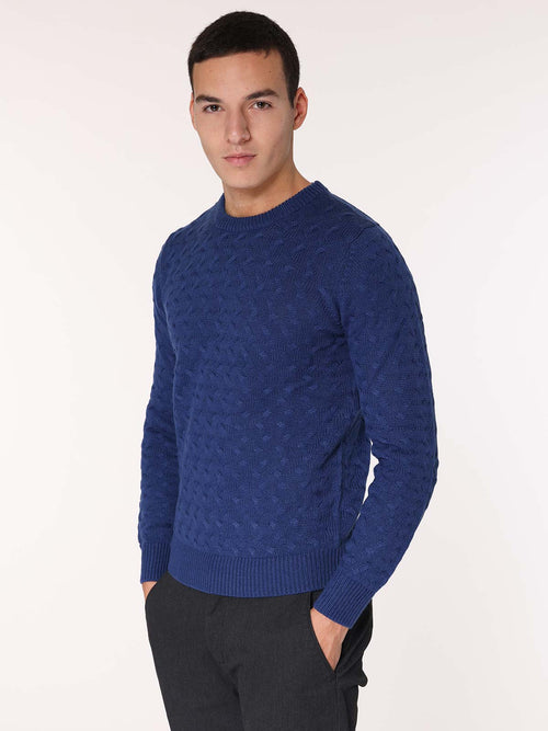 Maglia all Jacquard|Colore:Indaco