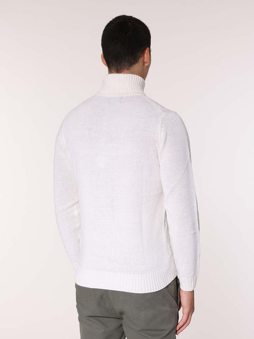 Maglia collo alto front Jacquard|Colore:Panna