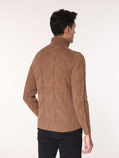 Maglia collo alto all Jacquard|Colore:Beige
