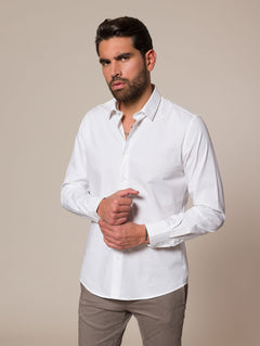 Camicia slim in cotone stretch|Colore:Bianco