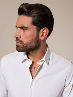 Camicia slim in cotone stretch|Colore:Bianco