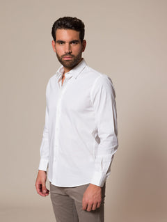 Camicia slim in cotone stretch|Colore:Bianco