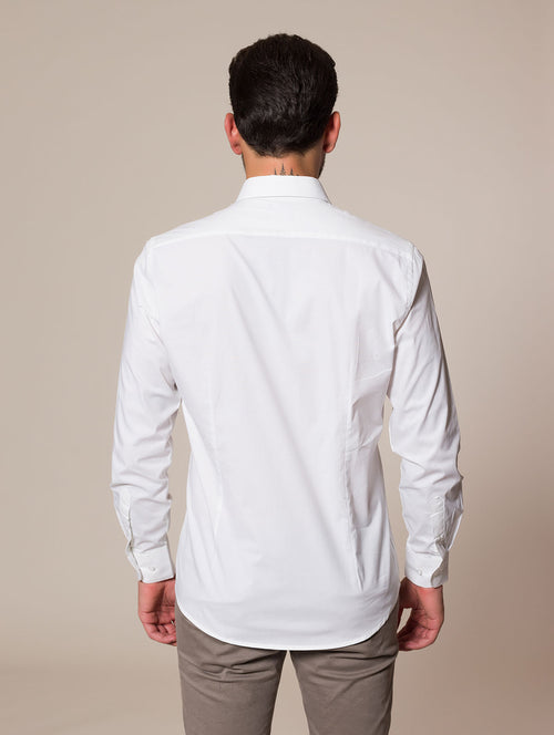 Camicia slim in cotone stretch|Colore:Bianco