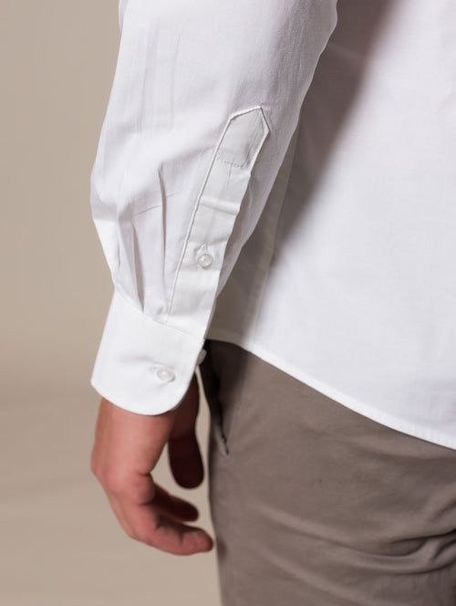 Camicia slim in cotone stretch|Colore:Bianco